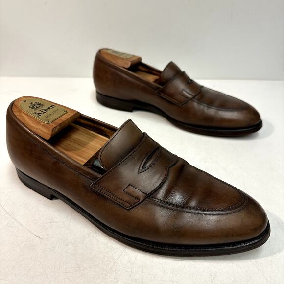 VERY GOOD Crockett & Jones Hand Grade Penny Loafer Brown Calf England US 9.5 - Picture 3 of 12